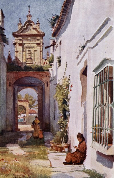 At Seville (colour litho) 作者 亚历山大·华莱士·雷明顿