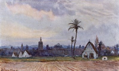 瓦伦西亚外（彩色石版画） 作者 亚历山大·华莱士·雷明顿