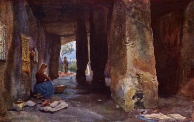 Prehistoric Cave, Antequera (colour litho) 作者 亚历山大·华莱士·雷明顿