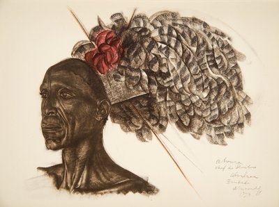 Aboura，Ababoua酋长（Bambili），来自非洲卡通和绘画，在非洲雪铁龙中心探险队执行，第二次任务是Haardt Audouin-Dubreuil，酒吧。巴黎，1927年 作者 亚历山大·雅科夫列夫