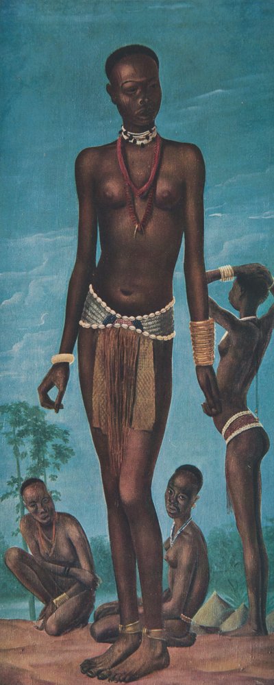 Daboa，女孩Sara（Fort Archambault），来自非洲的绘画和绘画，在雪铁龙中心Afrique远征期间执行，第二个任务是Haardt Audouin-Dubreuil，酒吧。巴黎，1927年（颈部 作者 亚历山大·雅科夫列夫