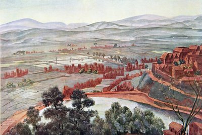 Tananarive，皇后宫的景色，来自非洲的卡通和绘画，在雪铁龙中心Afrique远征期间执行，第二个Haardt Audouin-Dubreuil任务，酒吧。巴黎，1927年（颜色l 作者 亚历山大·雅科夫列夫