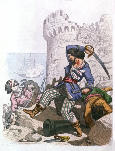 格拉蒙，法国海盗，c。 1850（雕刻） 作者 亚历山大（仿）德贝尔