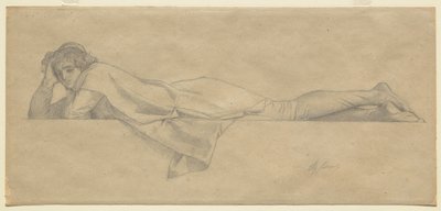 为“ Le Poete Florentin”研究，约1853年 作者 亚历山大·卡巴内尔（Alexandre Cabanel）