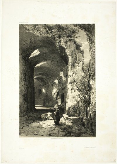 Pouzzoles 的圆形剧场遗址（那不勒斯王国），图版 9，选自 Oeuvres de A. Calame。卡拉梅 作者 亚历山大卡拉梅