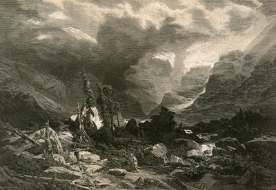 在Haslithal，Bernese Oberland的风暴 作者 亚历山大卡拉梅