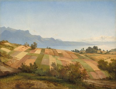 瑞士风景，约1830年。 作者 亚历山大卡拉梅