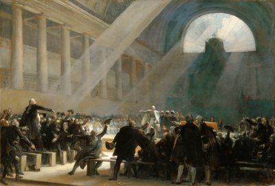 米拉波（Mirabeau）在1789年6月23日的国民议会会议上答应德勒-布雷泽 作者 亚历山大·埃瓦里斯特·弗拉戈纳尔