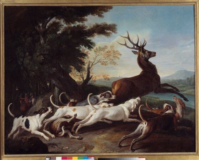 狩猎：“Debuche du deer” Francois Desportes (1661-1743) 1718 年作画。 1.1x1.45 米鲁昂，美术博物馆 作者 亚历山大·弗朗索瓦·德斯波特