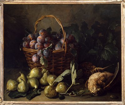 静物，无花果和李子 画家：Francois Desportes (1661-1743) 18世纪 巴黎，装饰艺术 作者 亚历山大·弗朗索瓦·德斯波特