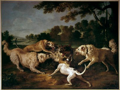 弗朗索瓦·德斯波特斯 (Francois Desportes) 的猎狼画 (1661-1743) 作者 Alexandre Francois Desportes