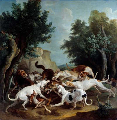 Wolf Hunt 绘画 Francois Desportes (1661-1743) 1725 年 3,36x3,32 m 驯鹿，Musee des Beaux Arts 作者 亚历山大·弗朗索瓦·德斯波特