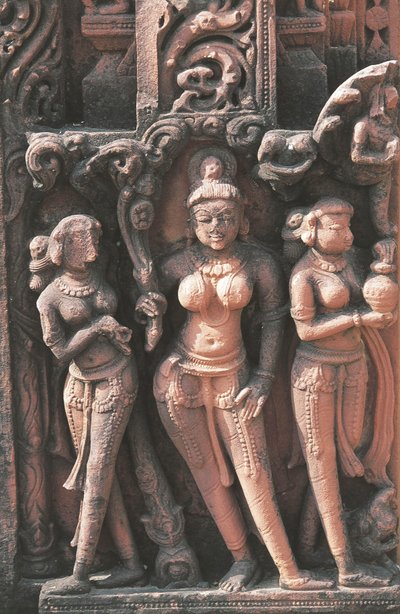 描绘女性形象的雕塑，印度北方邦Deogarh第16号耆那教寺庙，8-17世纪。 作者 亚历山大·加布里埃尔（后）Decamps