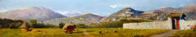 洛伦佐-格拉蒂（1824-1893）的托斯卡纳风景，纸板油画 作者 亚历山大·加布里埃尔（后）Decamps