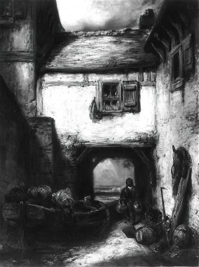 院子，约1855年。 作者 亚历山大·加布里埃尔·戴尚