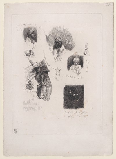 草图的叶子，1833-38。 作者 亚历山大·加布里埃尔·戴尚