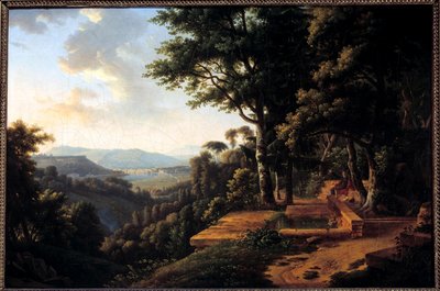 哲学家让·雅克·卢梭 (1712-1778) 于 1770 年在里昂附近的 Parc de la Rochecordon 打坐 Alexandre Hyacinthe Dunouy (1757-1841) 绘画 18 世纪巴黎，Marmottan 博物馆 作者 亚历山大·海辛斯·杜努伊（Alexandre Hyacinthe Dunouy）