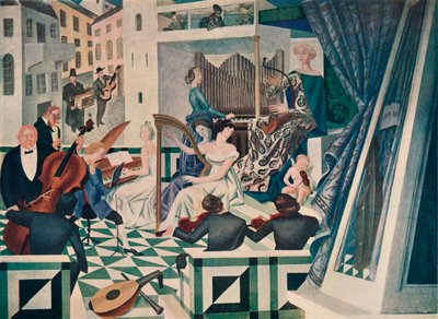 私人住宅音乐会室壁画装饰的细节，c1927 作者 亚历山大·雅各夫列夫