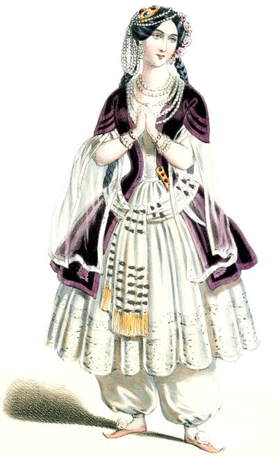 Auber - Haydée - M.lle Lavoye in Haydée, Act 3 - 石版画，作者：Alexandre Lacauchie，1847 年 作者 亚历山大·拉考奇