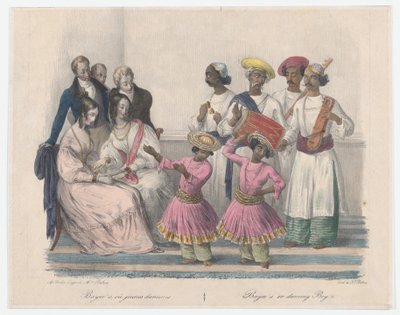 Bayees或舞蹈男孩，来自二十四幅印度和欧洲方式的插图...，1832年 作者 亚历山大·玛丽·科林
