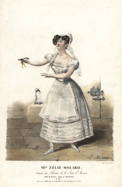 舞蹈家Zelie Molard小姐和Louise在小Francois-Alexis Blache的Le Deserteur中，由Dauberval编排，圣马丁门剧院。 作者 亚历山大·玛丽·科林