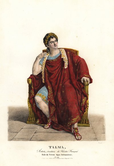 弗朗索瓦·约瑟夫·塔尔玛（Francois Joseph Talma）在法国剧院的让·拉辛（Jean Racine）在《大不列颠》中饰演尼禄 作者 亚历山大·玛丽·科林