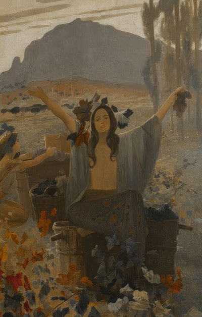壁画，象征主义者。Terrassa的Sagrera的Casa Alegre。 作者 亚历山大·德·里克尔