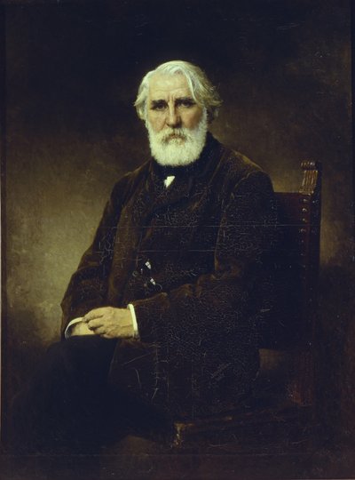 作家伊万-S-屠格涅夫的肖像 1818-1883年，1875年 作者 Alexei Alexeyevich Harlamov