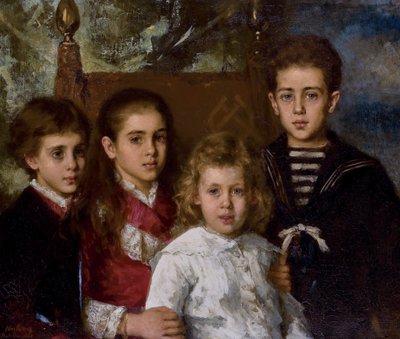 保罗-帕夫洛维奇-德米多夫（Paul Pavlovich Demidoff）子女的肖像，1839-1885年，圣多纳托第二王子，阿夫罗拉，A 作者 阿列克谢·阿列克谢耶维奇·哈拉莫夫