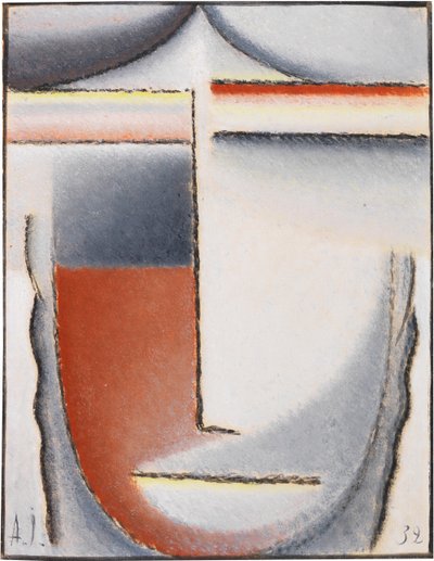 冬天的心情 抽象头像，1932年。 作者 阿列克谢·贾夫伦斯基 (Alexei Javlensky)