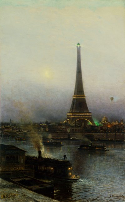 埃菲尔铁塔的夜晚，1889年。 作者 阿列克谢·彼得罗维奇·博戈柳博夫