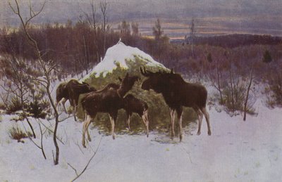 麋鹿群，1889年 作者 阿列克谢·史蒂帕诺维奇·斯蒂芬诺夫