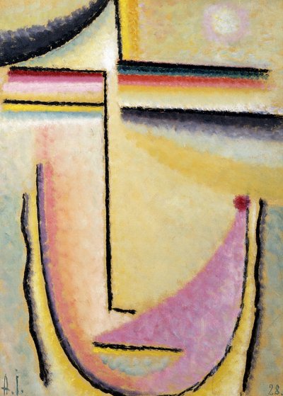 抽象头抽象头，1928年 作者 阿列克谢·冯·贾伦斯基