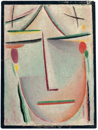 抽象头抽象头，c.1921 作者 阿列克谢·冯·贾伦斯基