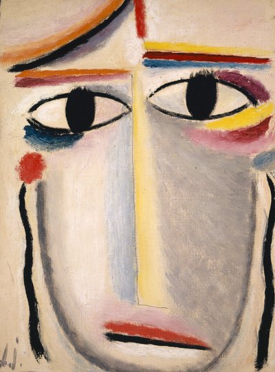 女头，1919-20（纸板上的油） 作者 阿列克谢·冯·贾伦斯基