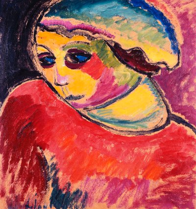 绿色帽子绿罩，1911年 作者 阿列克谢·冯·贾伦斯基