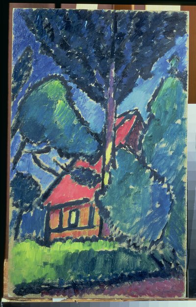 风景，c.1910（纸板上的油） 作者 阿列克谢·冯·贾伦斯基