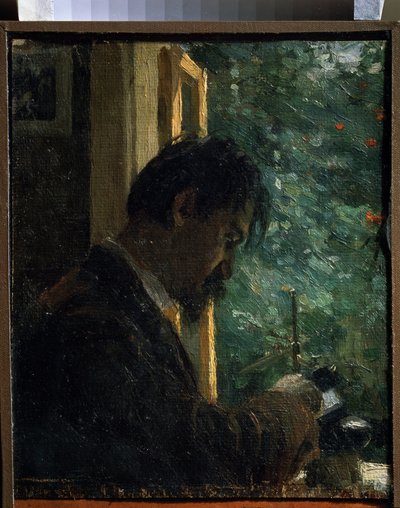 "Le engraver Vasiliy Mate (Mathe) (1856-1917) au travail" Peinture de Alexei von Javlensky (Alexi von Jawlensky, Alexei von Javlensky) (1864-1941) 1892 俄罗斯国立博物馆 圣彼得堡 作者 阿列克谢·冯·贾伦斯基