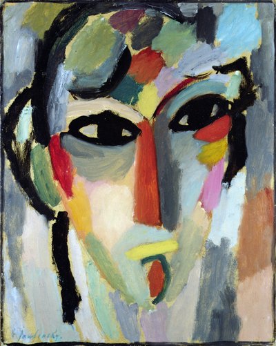 神秘的头颅，约1918年（油画板）。 作者 Alexej von Jawlensky