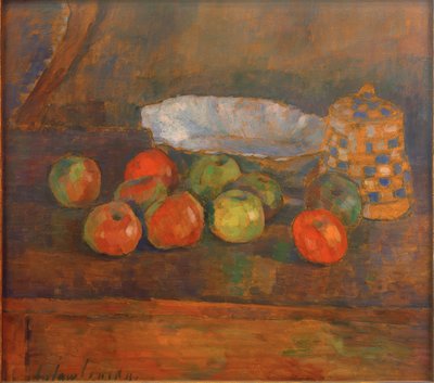 苹果、碗和锅的静物画 作者 阿列克谢·冯·贾伦斯基