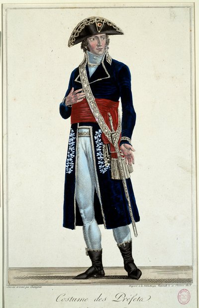 穿着蓝色衣服的预言家。Alexis Chataignier (1772-1817)的版画。 作者 亚历克西斯·查塔涅格