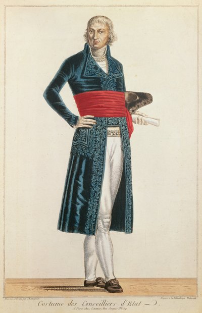国务委员制服，c.1804-10（彩色版画） 作者 亚历克西斯·查塔涅格