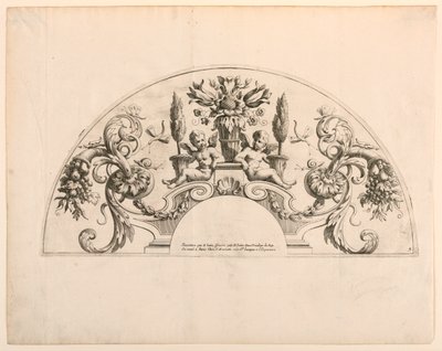 扇形叶，"Divers Desseins de grands Eventails, Encrans, et autres Ornamens, inventés et gravés par Nicolas Loire"（尼古拉斯-卢瓦尔发明并绘制的大型装饰品的第五和第六个图版）。 作者 在尼古拉斯·卢尔之后