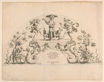 Divers Desseins de grands Eventails, Ecrans, et autres Ornemens"（大型扇子、屏风和其他装饰品的各种设计）的标题板 作者 在尼古拉斯·卢尔之后