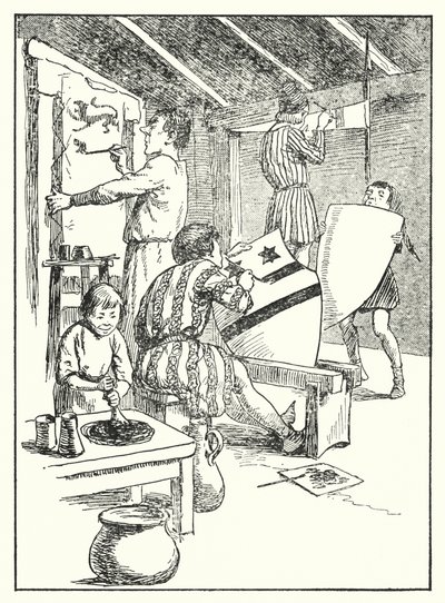 美丽的英格兰绘制盾牌和袈裟（石版画） 作者 阿尔弗雷德·珀斯（之后）
