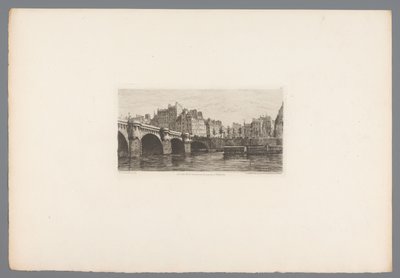 新桥的景色 Le Pont Neuf（物体上的标题） 1874 年的法国蚀刻版画（系列标题） L