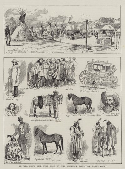 布法罗比尔的狂野西部秀在美国展览，伯爵阁 作者 Alfred Chantrey Corbould