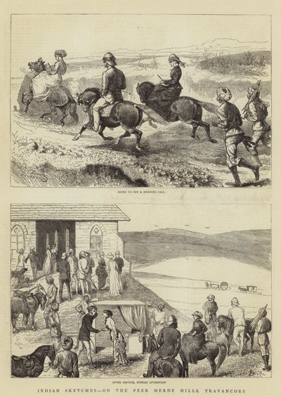 印度草图，在Peer Merde Hills，Travancore 作者 Alfred Chantrey Corbould