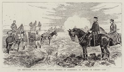 Mountain Mule Battery，最近在Aldershot成立，在Caesar营地的行动中 作者 阿尔弗雷德·尚特雷·科博尔德