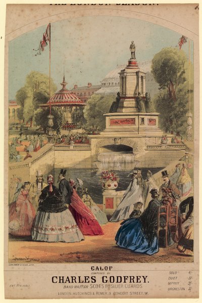 GALOP。展示皇家园艺学会花园，以配合1862年的展览 作者 阿尔弗雷德·康卡宁